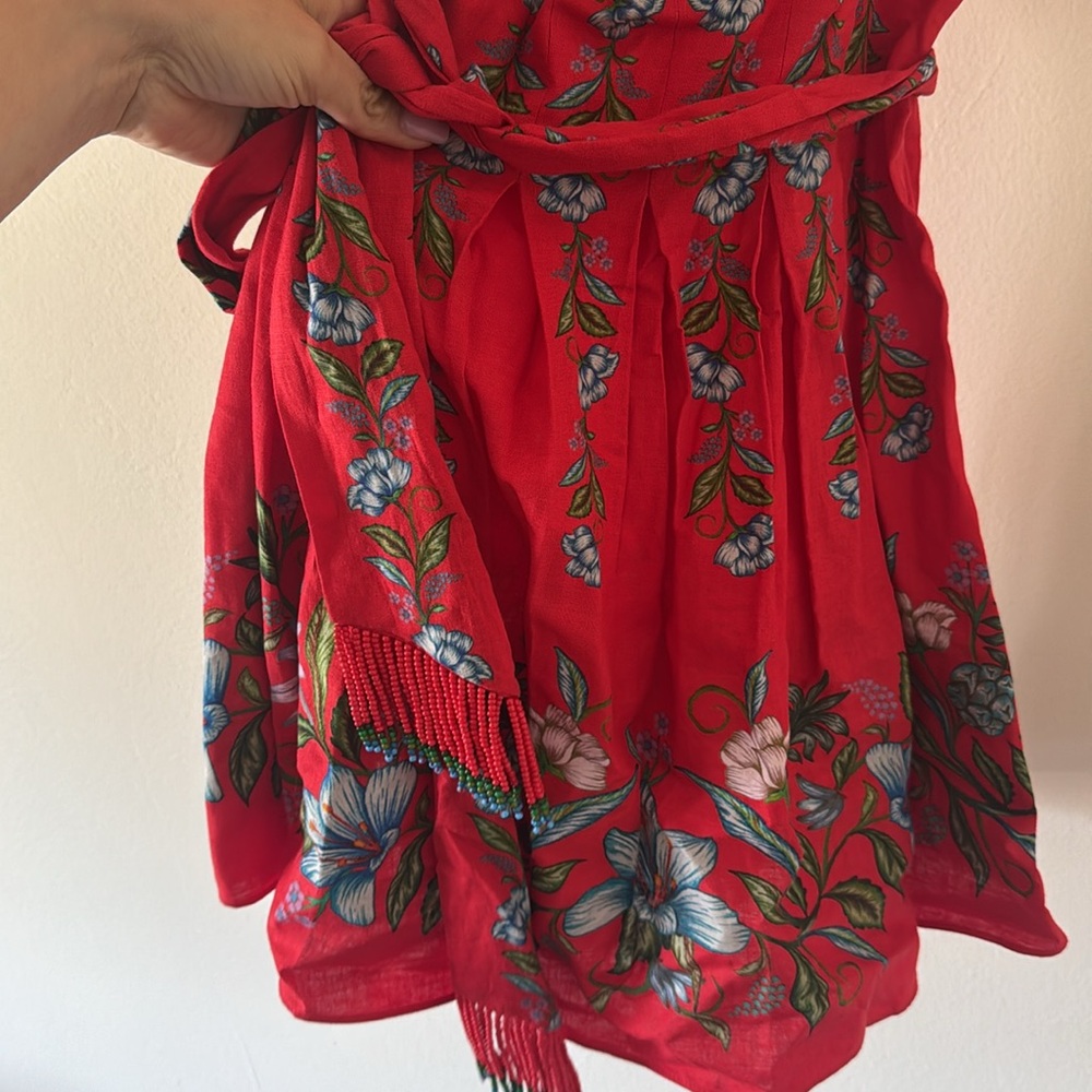 FARM Rio Red Floral Mini Dress - Picture 9 of 11